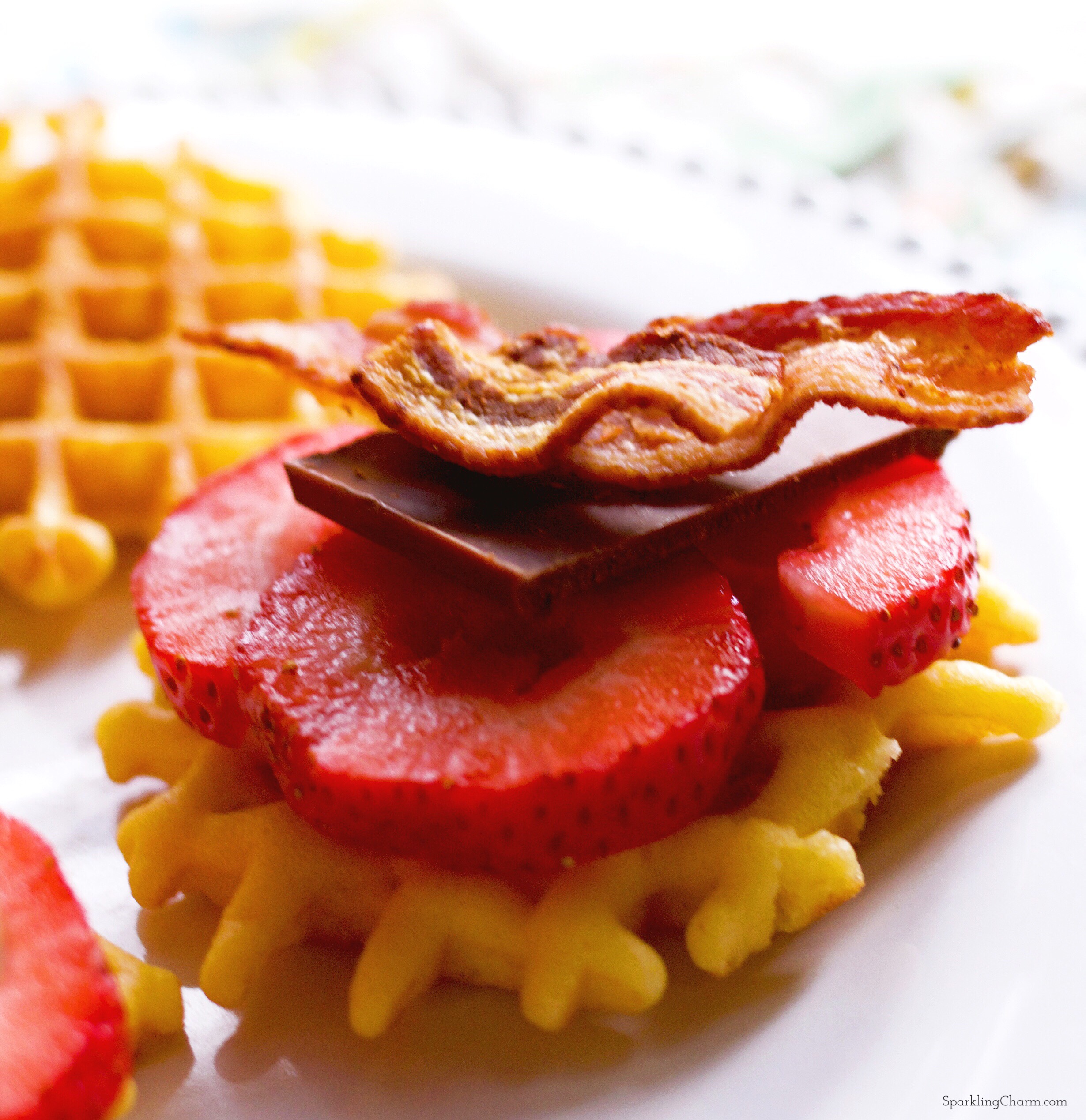 Mini Waffle Sandwiches with Strawberries